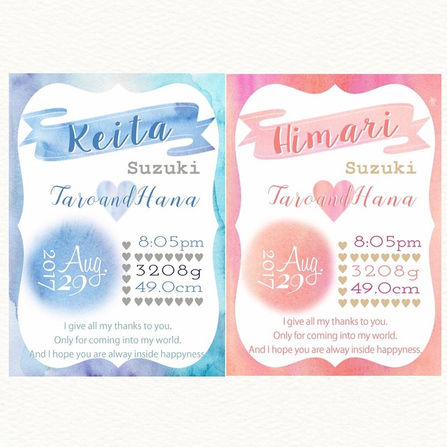 お名前ポスター　水彩